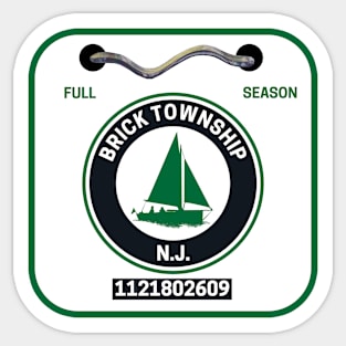 Brick New Jersey Beach Badge Sticker